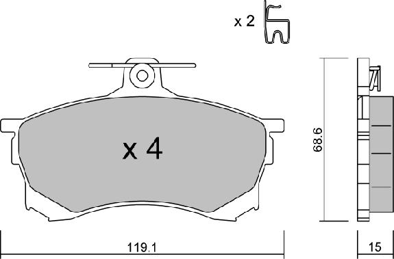 AISIN BPMI-1002 - Тормозные колодки, дисковые, комплект autospares.lv