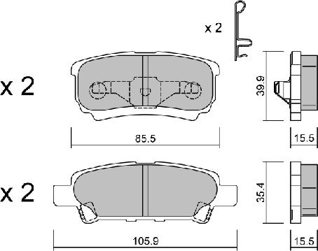 Aisin BPMI-2001 - Тормозные колодки, дисковые, комплект autospares.lv