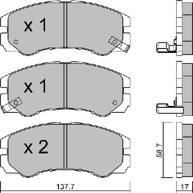 Aisin BPOP-1900 - Тормозные колодки, дисковые, комплект autospares.lv