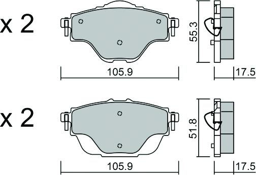 AISIN BPPE-2014 - Тормозные колодки, дисковые, комплект autospares.lv