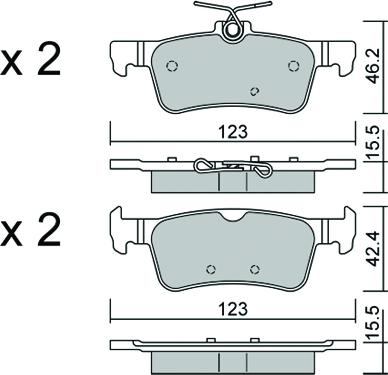 Aisin BPPE-2015 - Тормозные колодки, дисковые, комплект autospares.lv