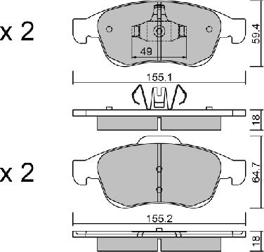 AISIN BPRE-1006 - Тормозные колодки, дисковые, комплект autospares.lv