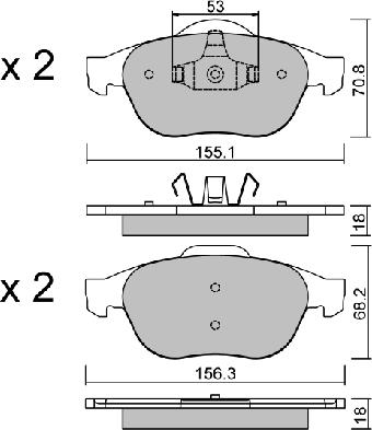 Aisin BPRE-1003 - Тормозные колодки, дисковые, комплект autospares.lv