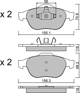 AISIN BPRE-1026 - Тормозные колодки, дисковые, комплект autospares.lv