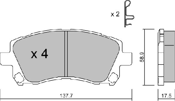 Aisin BPSB-1902 - Тормозные колодки, дисковые, комплект autospares.lv