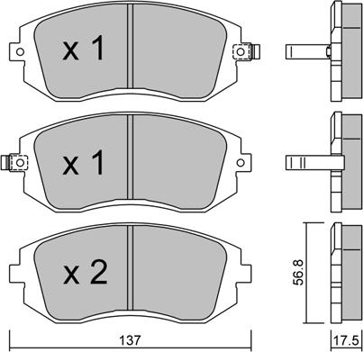 Aisin BPSB-1000 - Тормозные колодки, дисковые, комплект autospares.lv