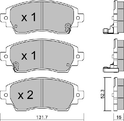 Aisin BPTO-1929 - Тормозные колодки, дисковые, комплект autospares.lv