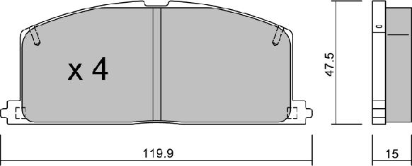 Aisin BPTO-1921 - Тормозные колодки, дисковые, комплект autospares.lv