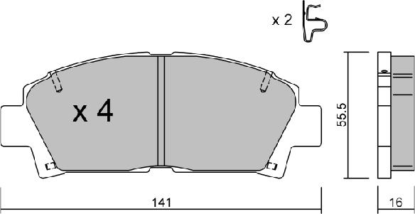 Aisin BPTO-1922 - Тормозные колодки, дисковые, комплект autospares.lv