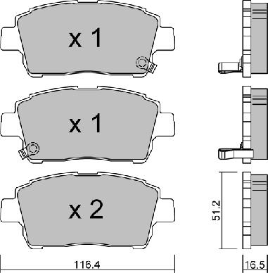 Aisin BPTO-1004 - Тормозные колодки, дисковые, комплект autospares.lv