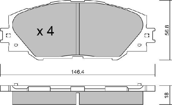 Aisin BPTO-1011 - Тормозные колодки, дисковые, комплект autospares.lv