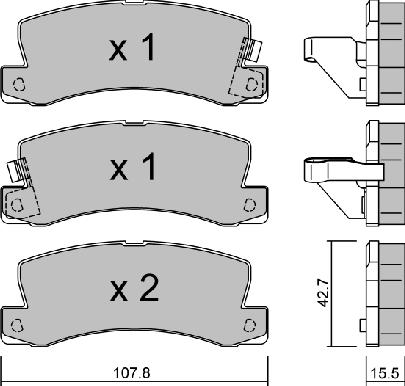 Akebono A420K - Тормозные колодки, дисковые, комплект autospares.lv