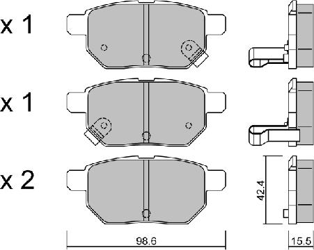 AISIN BPTO-2006 - Тормозные колодки, дисковые, комплект autospares.lv