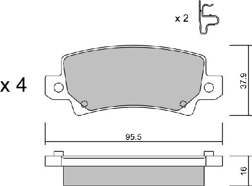 Aisin BPTO-2001 - Тормозные колодки, дисковые, комплект autospares.lv