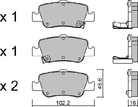 AISIN BPTO-2008 - Тормозные колодки, дисковые, комплект autospares.lv