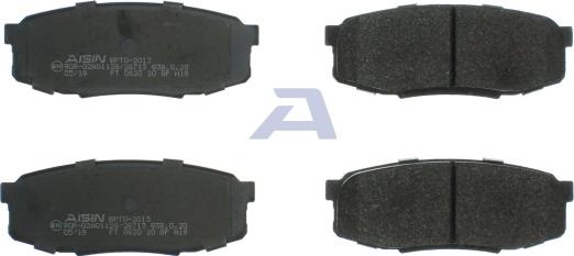 AISIN BPTO-2013 - Тормозные колодки, дисковые, комплект autospares.lv