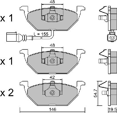 Aisin BPVW-1009 - Тормозные колодки, дисковые, комплект autospares.lv