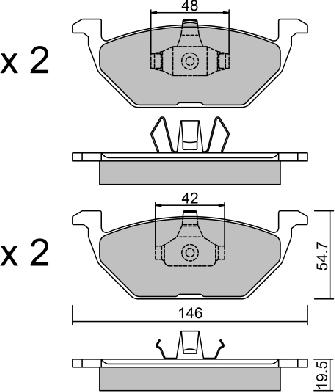 Aisin BPVW-1008 - Тормозные колодки, дисковые, комплект autospares.lv