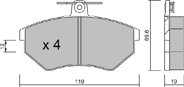 AISIN BPVW-1003 - Тормозные колодки, дисковые, комплект autospares.lv