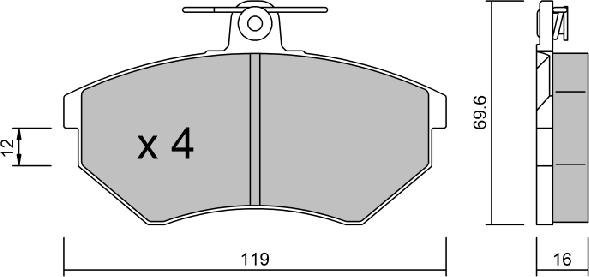 Aisin BPVW-1002 - Тормозные колодки, дисковые, комплект autospares.lv