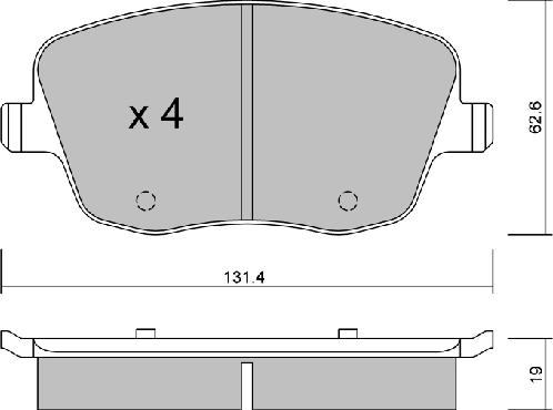 Aisin BPVW-1019 - Тормозные колодки, дисковые, комплект autospares.lv