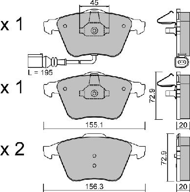 Aisin BPVW-1011 - Тормозные колодки, дисковые, комплект autospares.lv