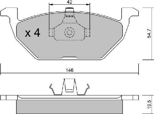 AISIN BPVW-1012 - Тормозные колодки, дисковые, комплект autospares.lv