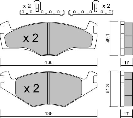 AISIN BPVW-1035 - Тормозные колодки, дисковые, комплект autospares.lv