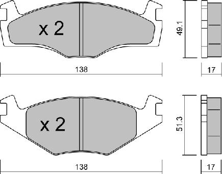 Aisin BPVW-1036 - Тормозные колодки, дисковые, комплект autospares.lv