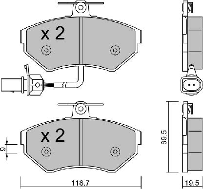 Aisin BPVW-1033 - Тормозные колодки, дисковые, комплект autospares.lv