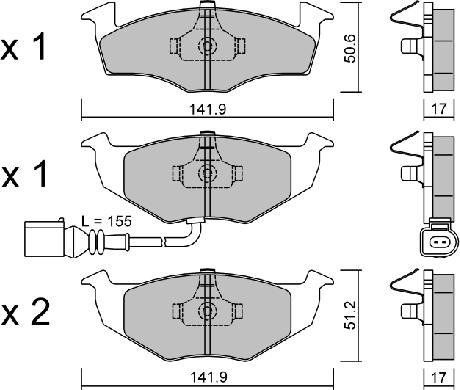 AISIN BPVW-1027 - Тормозные колодки, дисковые, комплект autospares.lv