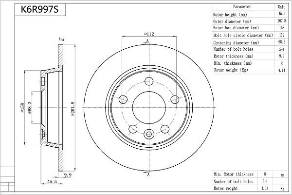 Aisin K6R997S - Тормозной диск autospares.lv