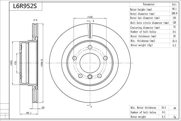Aisin L6R952S - Тормозной диск autospares.lv