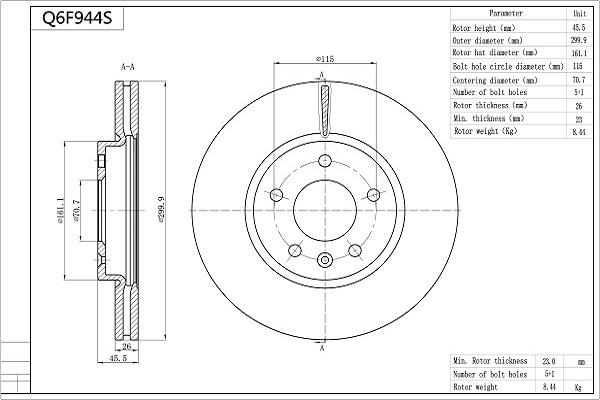 Aisin Q6F944S - Тормозной диск autospares.lv