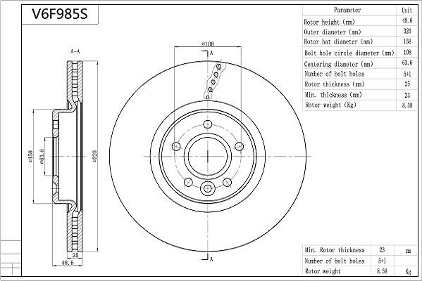 Aisin V6F985S - Тормозной диск autospares.lv