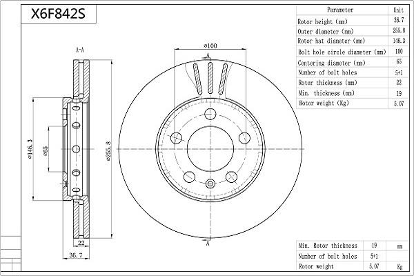 Aisin X6F842S - Тормозной диск autospares.lv