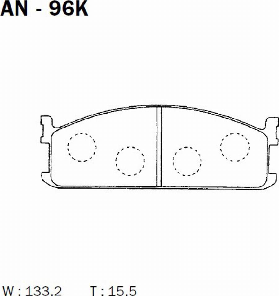 Akebono AN96K - Тормозные колодки, дисковые, комплект autospares.lv