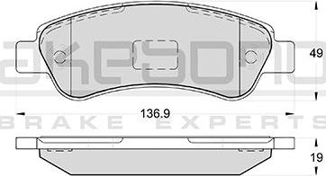 Akebono AN-4496K - Тормозные колодки, дисковые, комплект autospares.lv