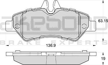 Akebono AN-4491WK - Тормозные колодки, дисковые, комплект autospares.lv