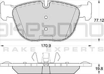 Akebono AN-4446K - Тормозные колодки, дисковые, комплект autospares.lv