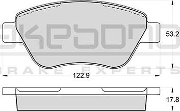 Akebono AN-4454WKE - Тормозные колодки, дисковые, комплект autospares.lv