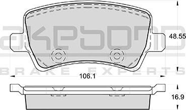 Akebono AN-4456KE - Тормозные колодки, дисковые, комплект autospares.lv