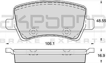 Akebono AN-4456K - Тормозные колодки, дисковые, комплект autospares.lv