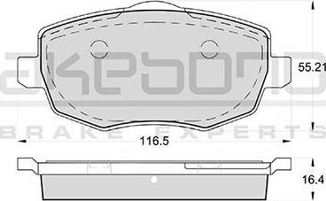 Akebono AN-4465WK - Тормозные колодки, дисковые, комплект autospares.lv