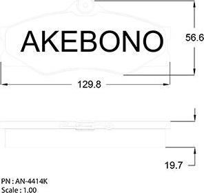 Akebono AN-4414KE - Тормозные колодки, дисковые, комплект autospares.lv