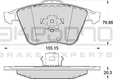 Akebono AN-4423WKE - Тормозные колодки, дисковые, комплект autospares.lv