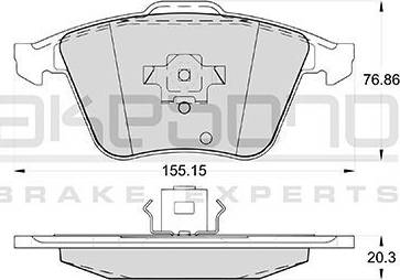 Akebono AN-4423WK - Тормозные колодки, дисковые, комплект autospares.lv