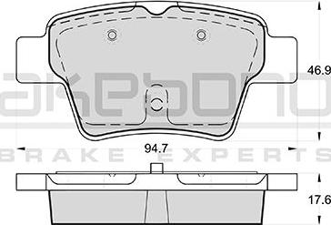 Akebono AN-4479K - Тормозные колодки, дисковые, комплект autospares.lv