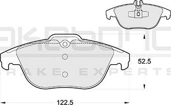 Akebono AN-4475K - Тормозные колодки, дисковые, комплект autospares.lv