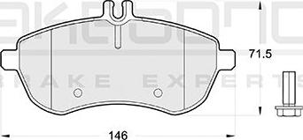 Akebono AN-4473K - Тормозные колодки, дисковые, комплект autospares.lv